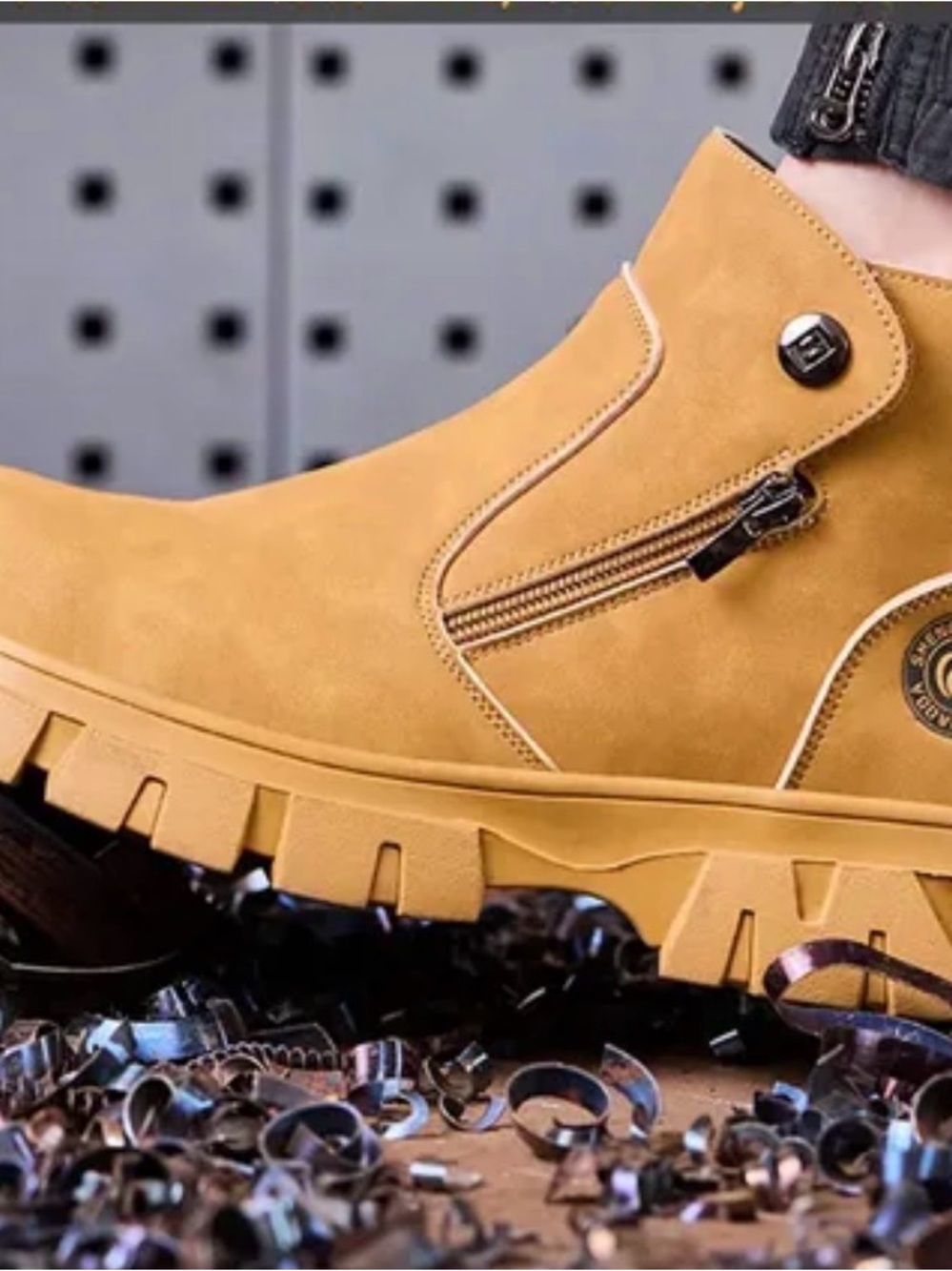 new steel-toe work boots